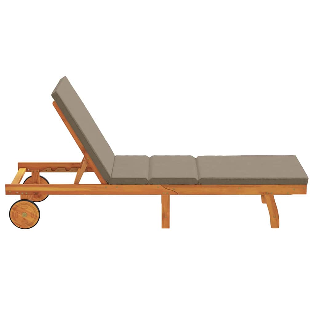 Sun Lounger Reclining Brown 63 x 199 x 85cm Solid Acacia wood