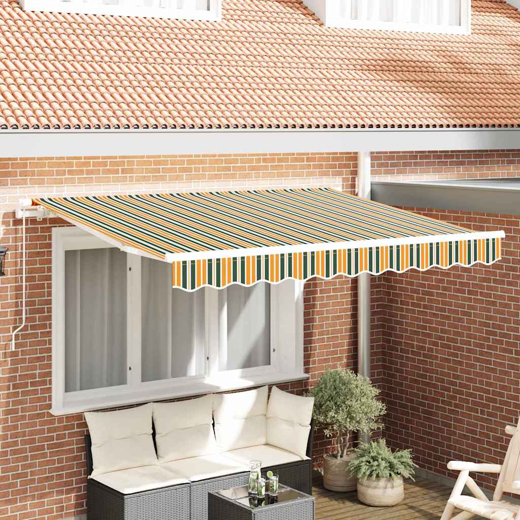 Awning Replacement Fabric Green and yellow 350 x 250 cm Canvas