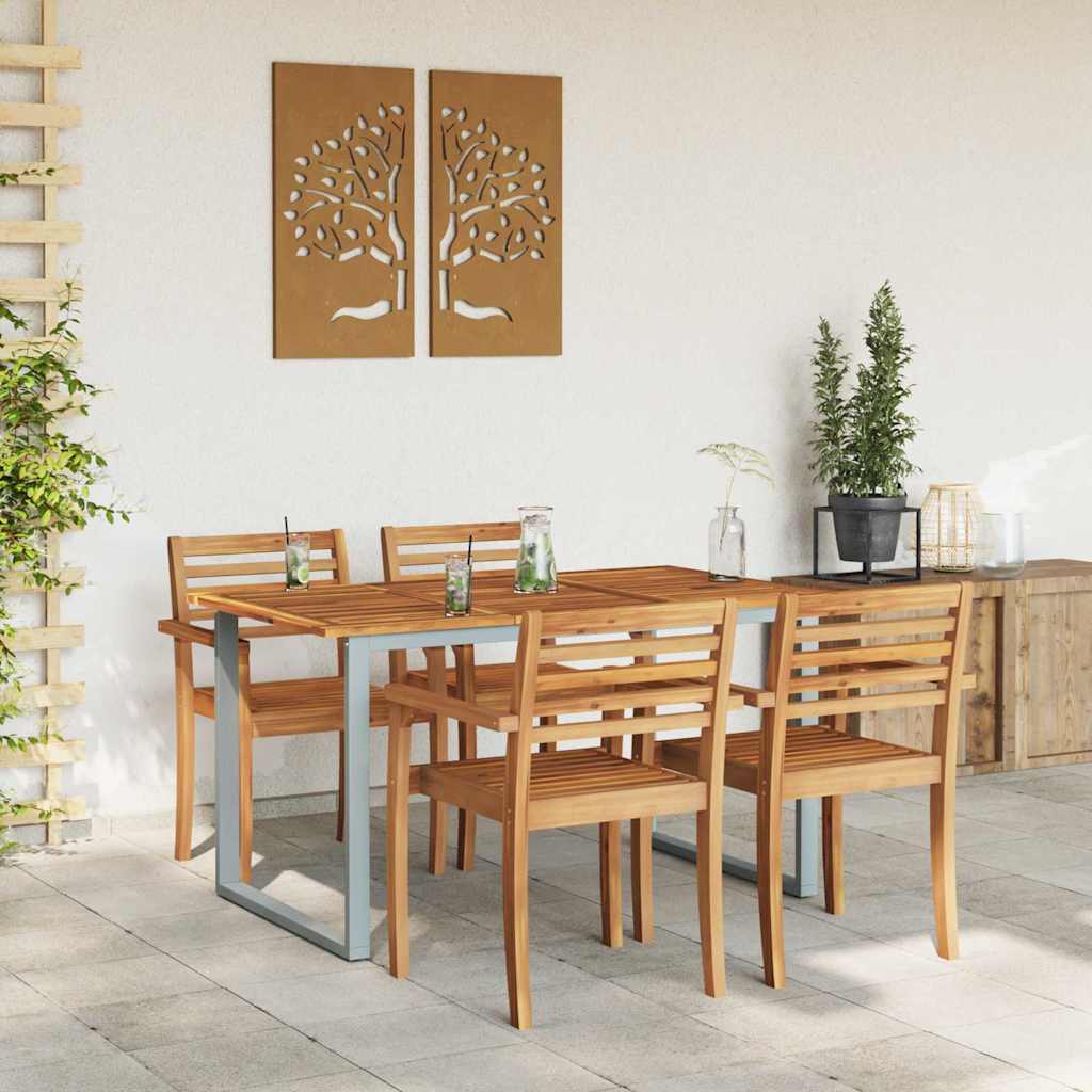 Garden Dining Table Grey 140 x 80 x 75 cm