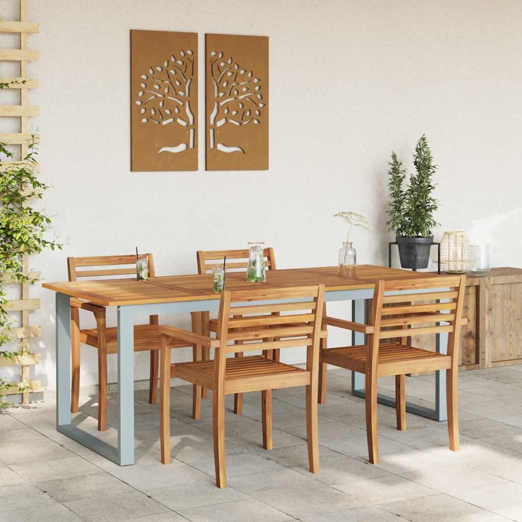 Garden Dining Table Grey 200 x 90 x 75 cm