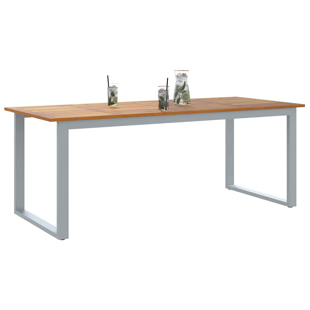 Garden Dining Table Grey 200 x 90 x 75 cm