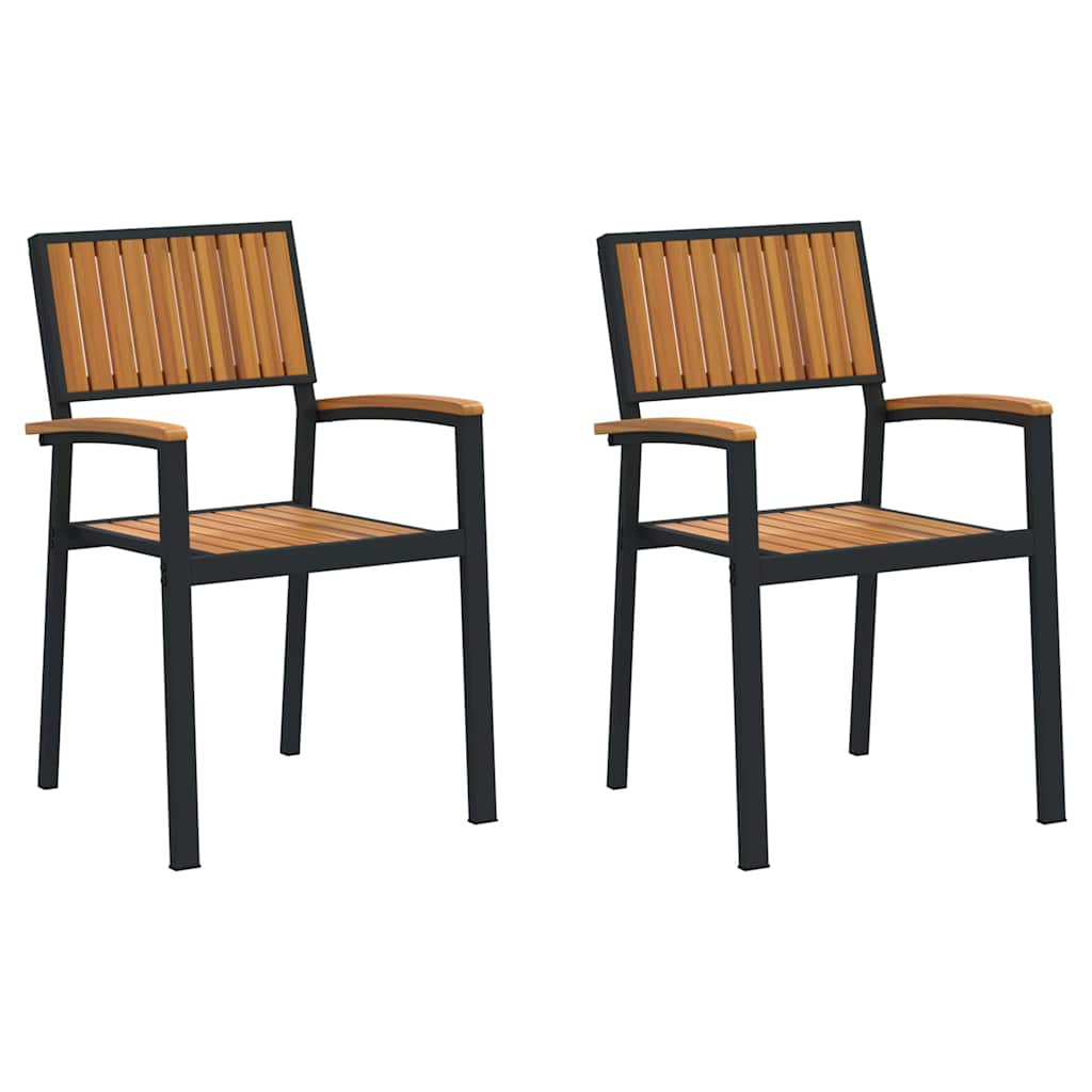 Garden Chair 2 pcs Brown 56 x 57 x 87cm Solid Acacia wood