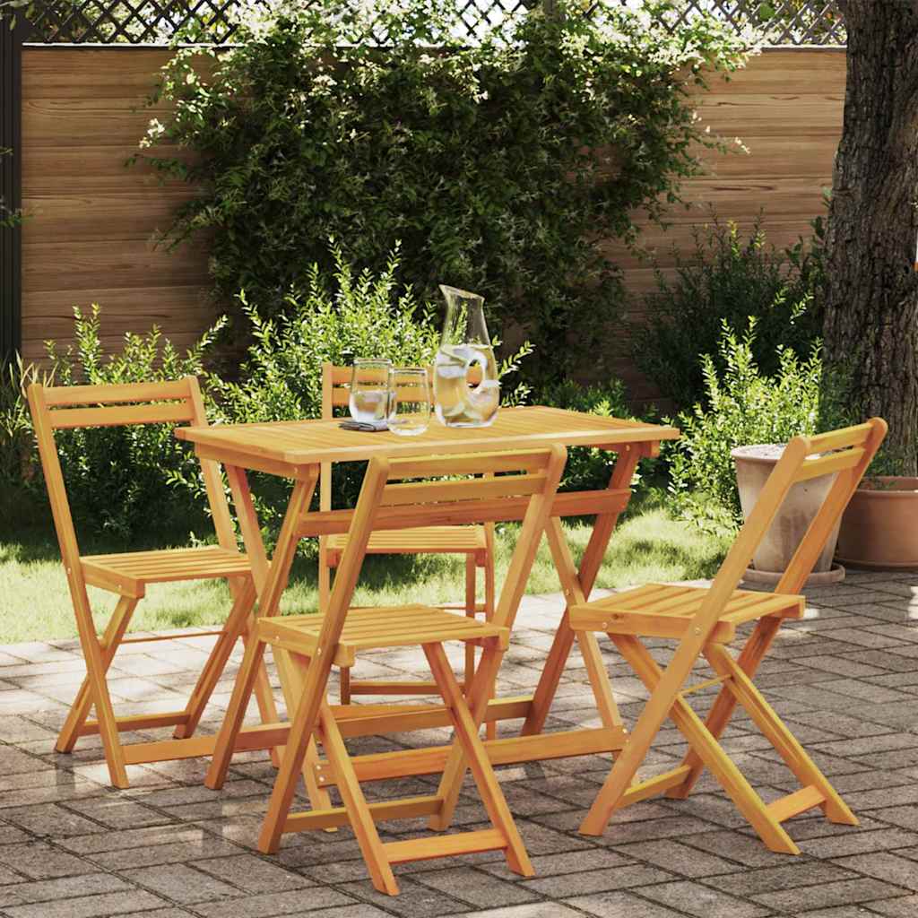 Bistro Set 5 pcs Brown Solid acacia wood