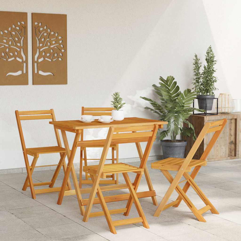Bistro Set 5 pcs Brown Solid acacia wood
