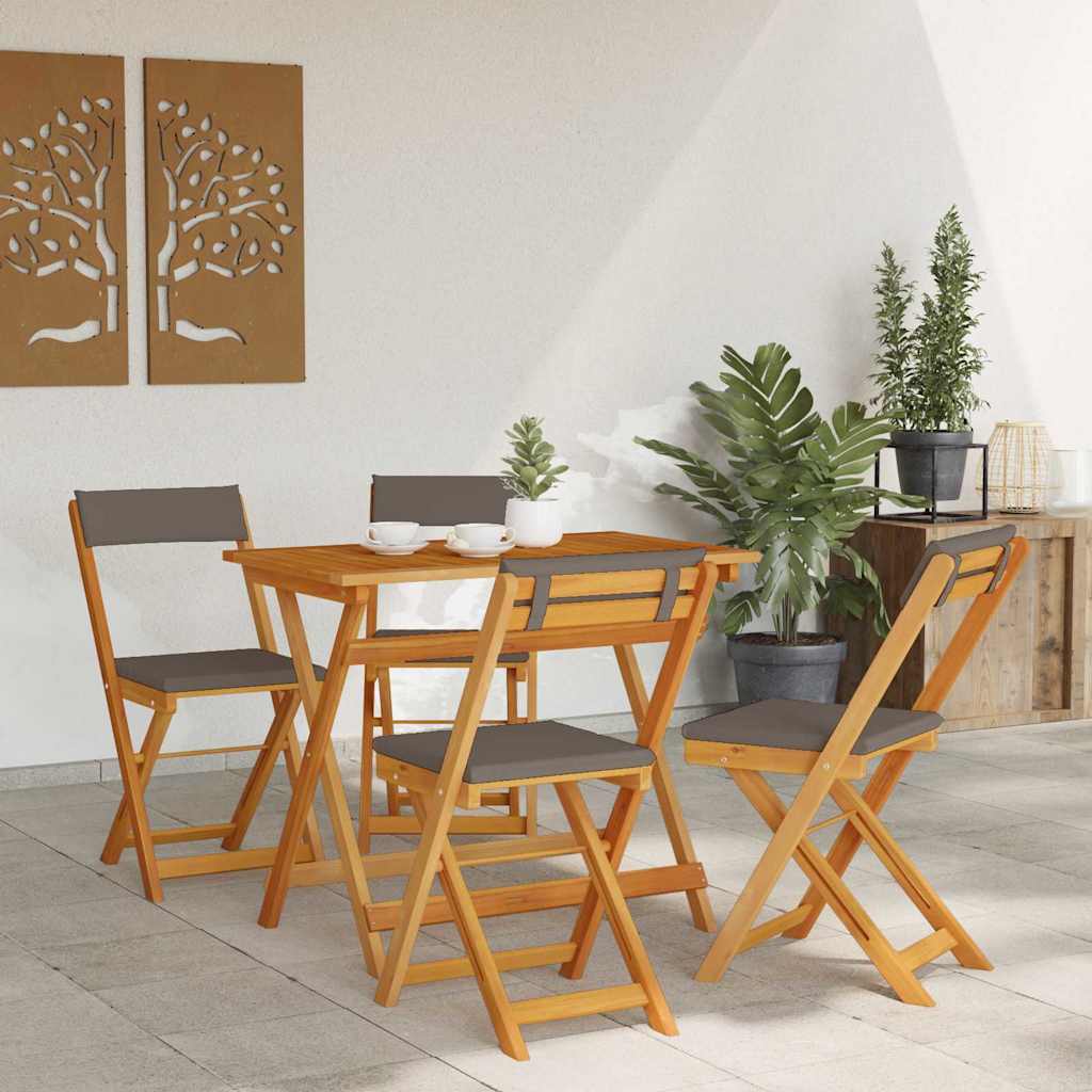Bistro Set 5 pcs Brown Solid acacia wood