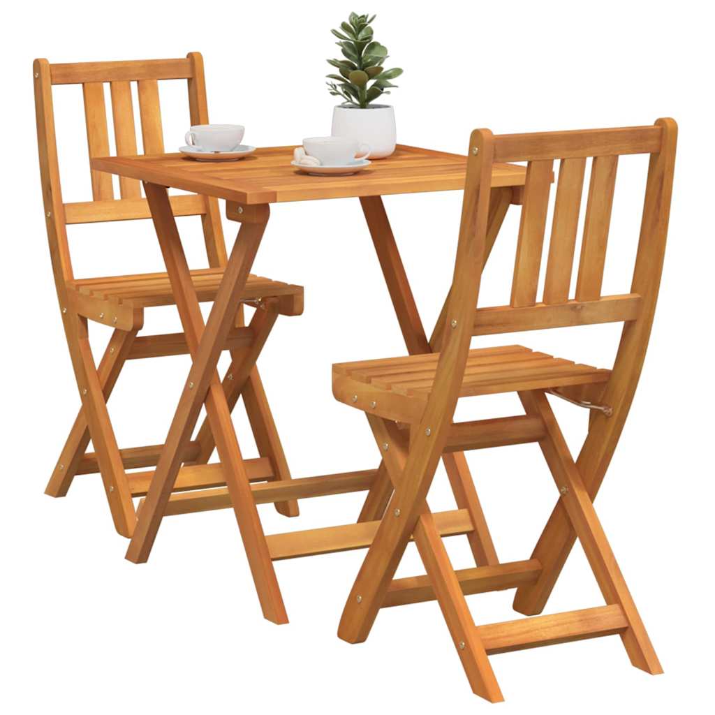 Bistro Set 3 pcs Brown Solid acacia wood