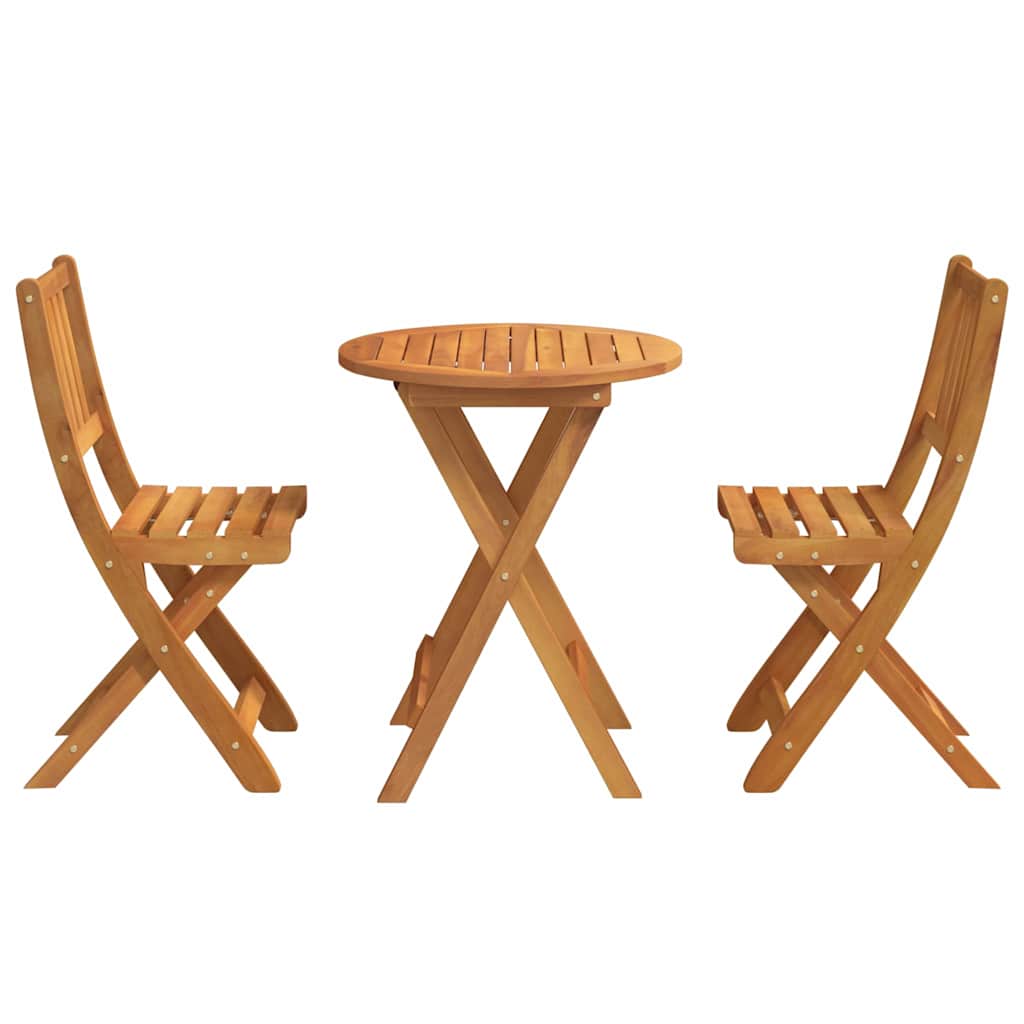 Bistro Set 3 pcs Brown Solid acacia wood
