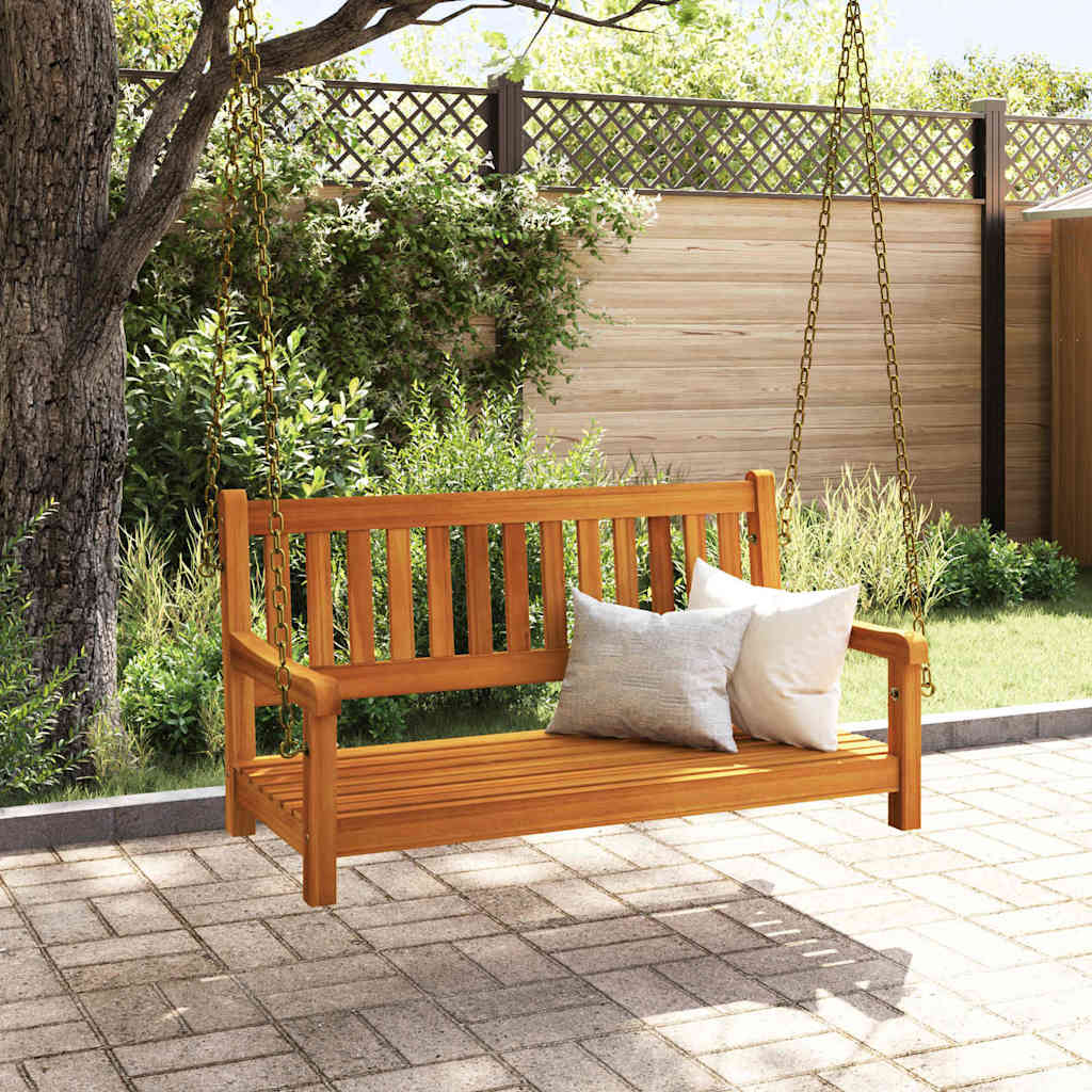 Garden Swing Bench Brown 119 x 35 x 47cm Solid Acacia wood
