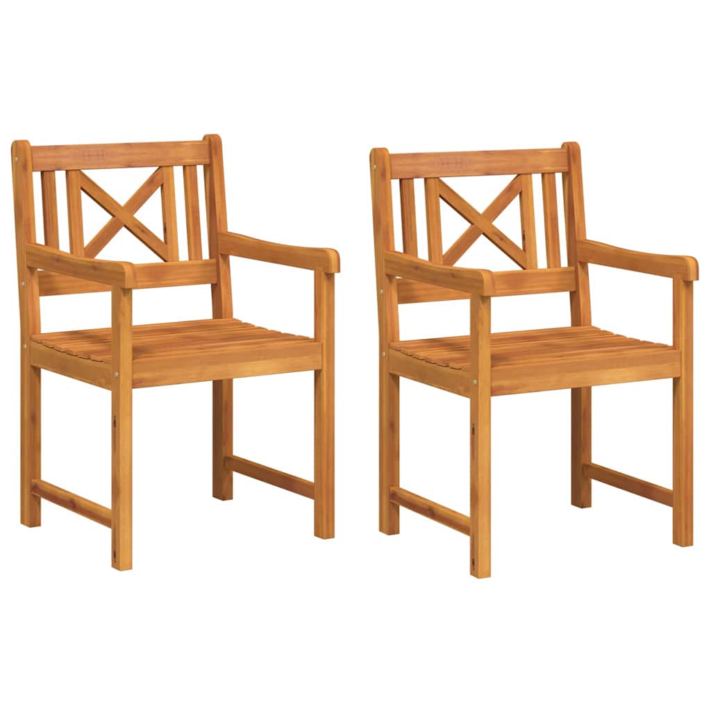 Garden Chair 2 pcs Brown 56 x 56 x 90cm Solid Acacia wood