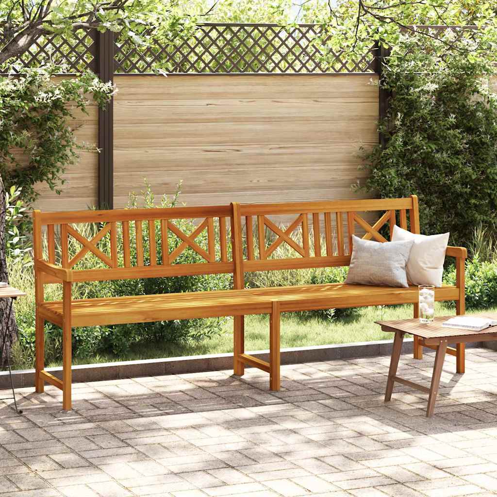 Garden Bench Brown 220 x 56 x 90 cm Solid Acacia Wood
