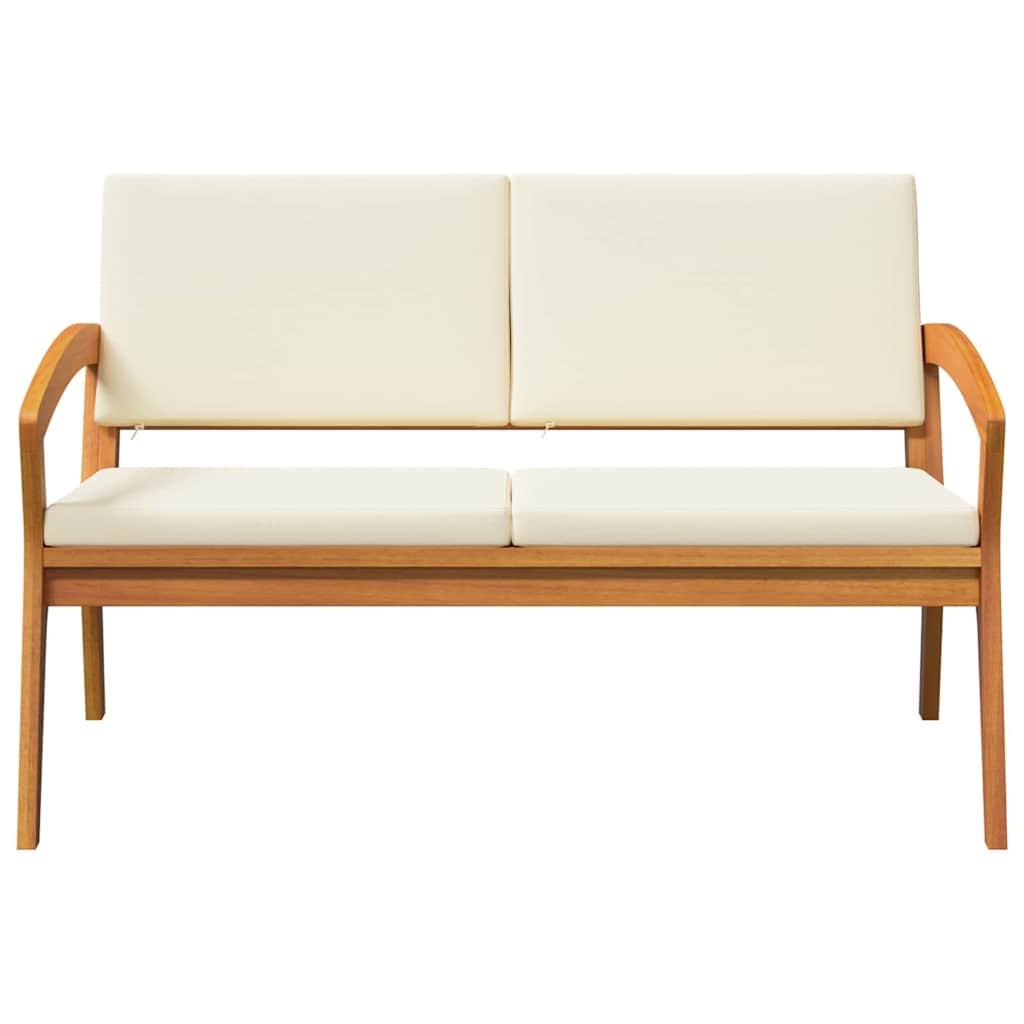 Garden Bench with Cushion Brown Solid Acacia wood