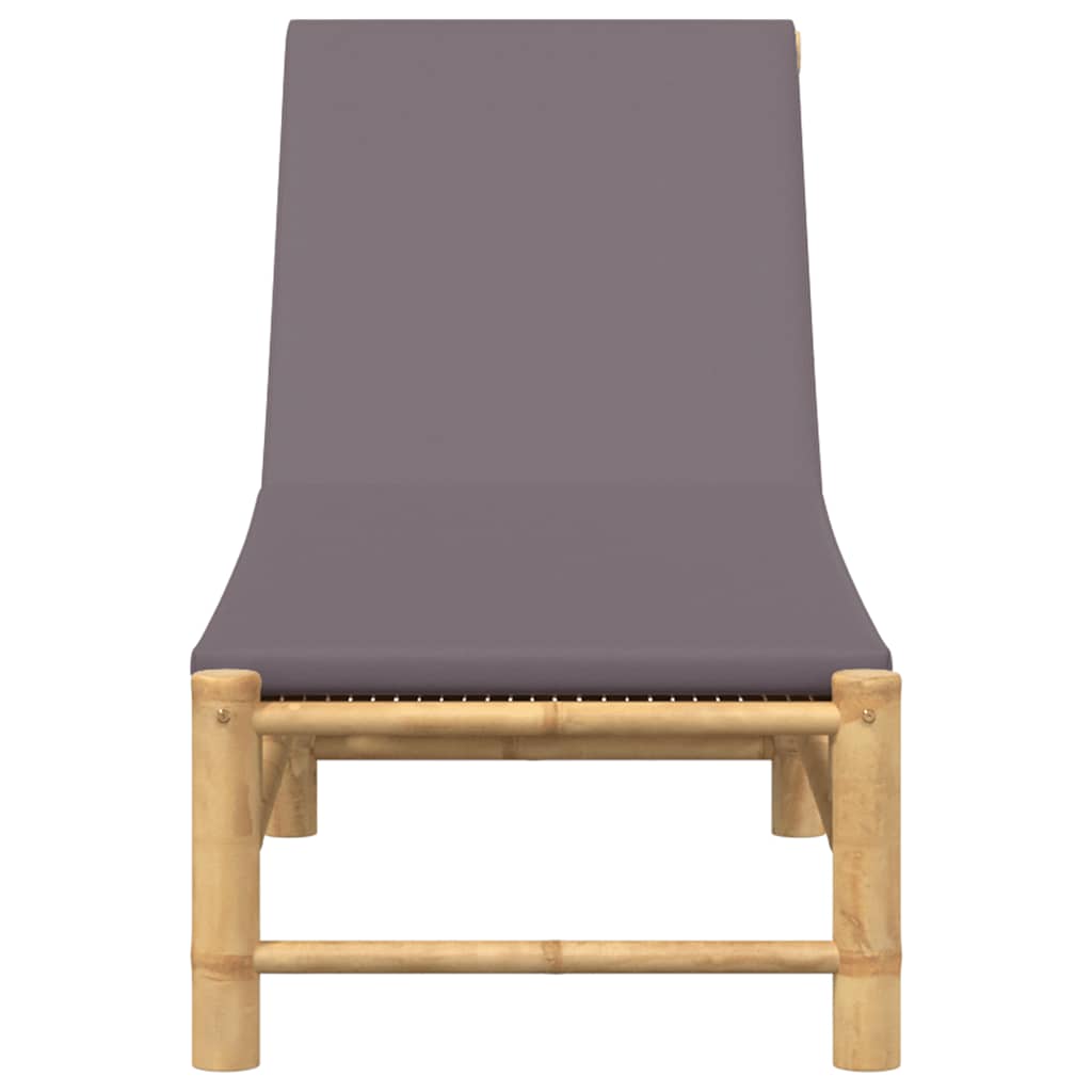 Sun Lounger with Cushions 55x199x30 cm Bamboo