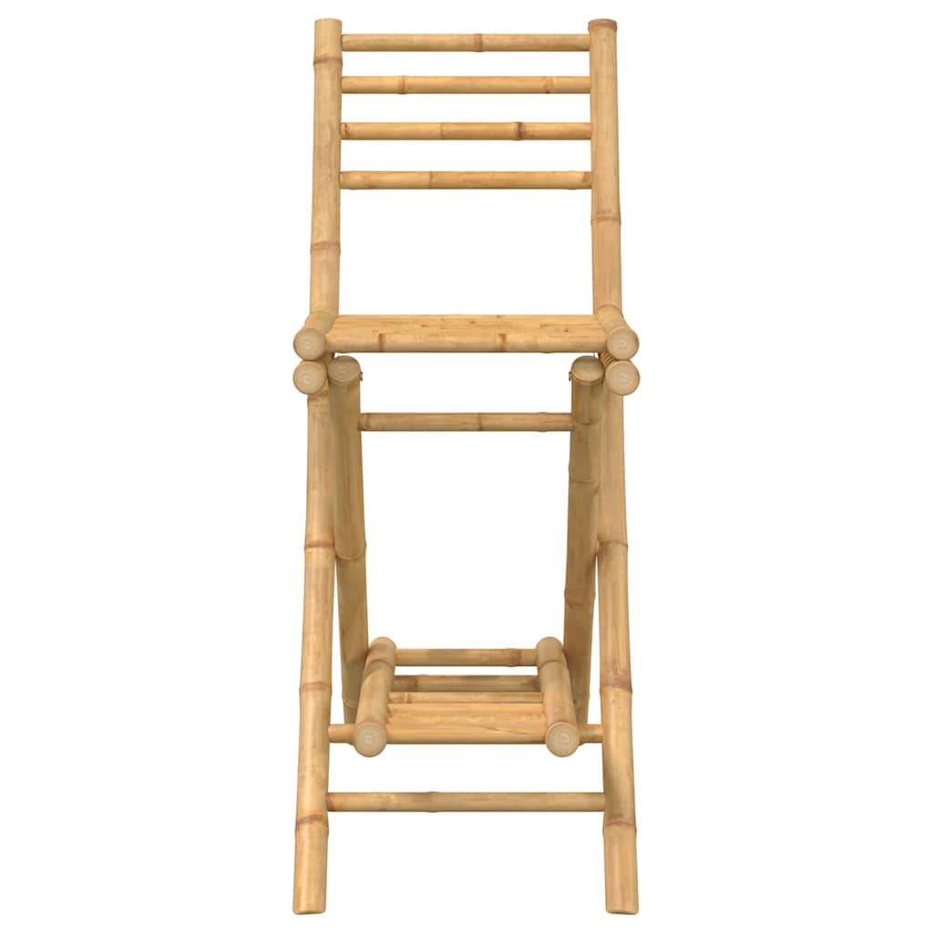 Outdoor Bar Stools with Footrests 2 pcs Foldable Bamboo