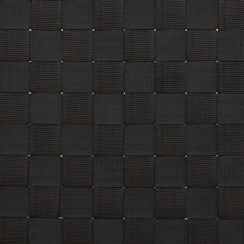 Sun Lounger with Black Woven Webbing 55x200x30 cm Bamboo