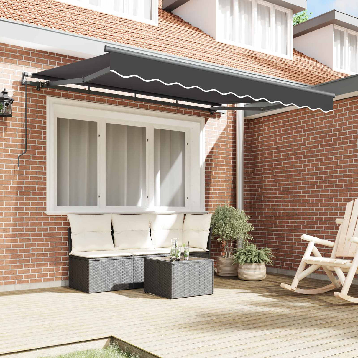 Retractable Awning Manual Anthracite 250 x 200 cm Fabric
