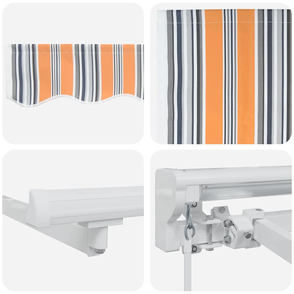 Retractable Awning Manual Multicolour Stripe 250x200 cm Fabric