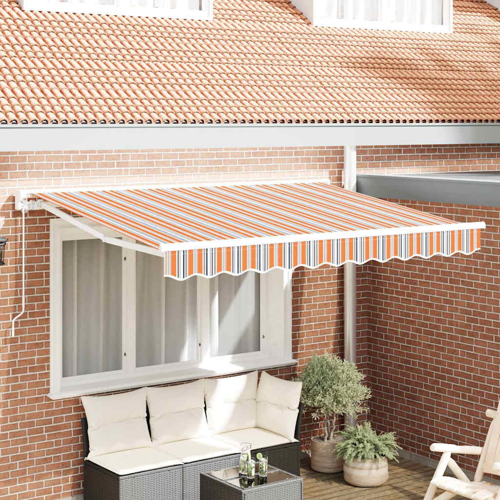 Retractable Awning Manual Multicolour Stripe 250x200 cm Fabric