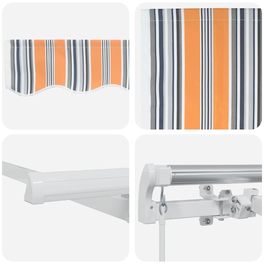 Retractable Awning Manual Multicolour Stripe 250 x 200 cm