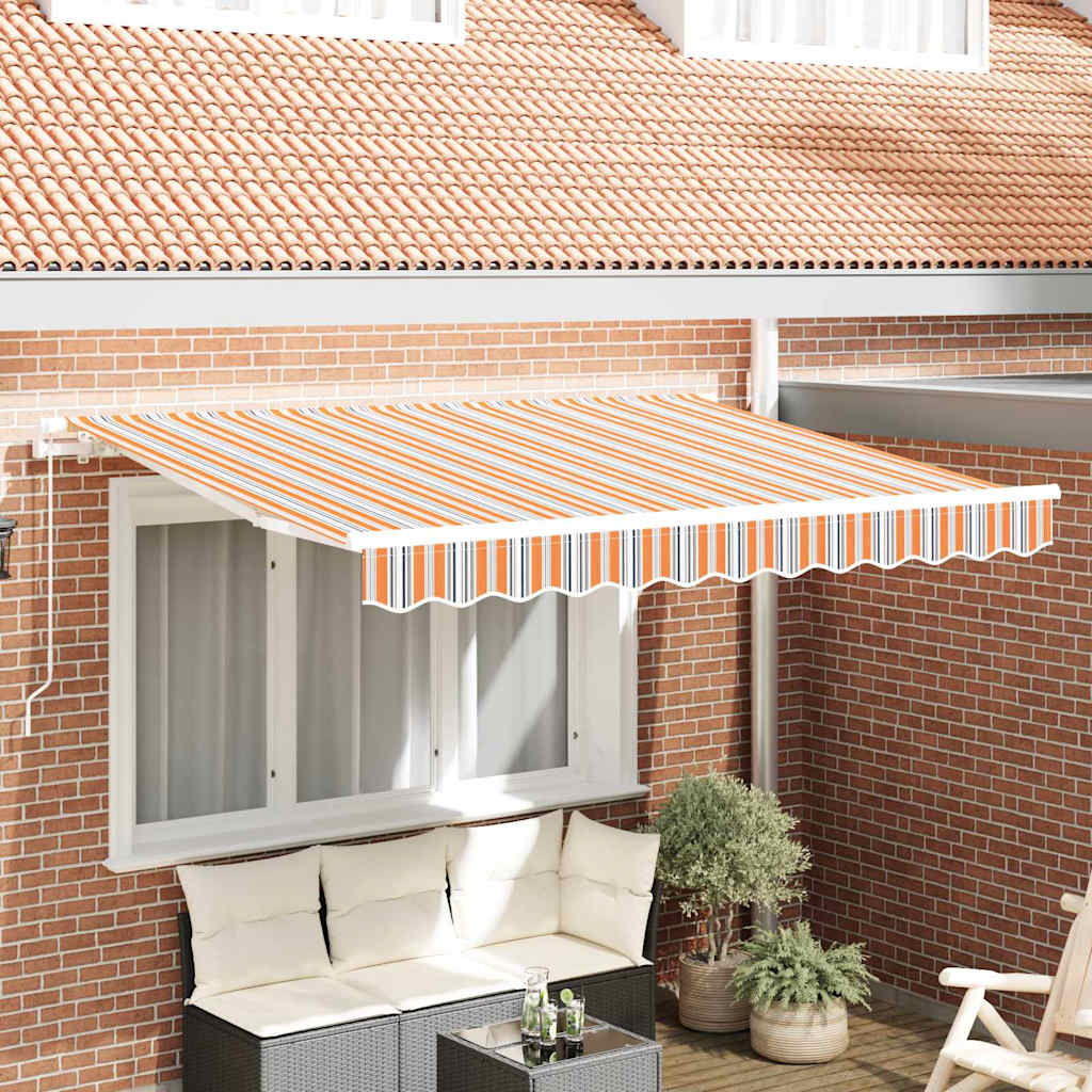 Retractable Awning Manual Multicolour Stripe 250 x 200 cm