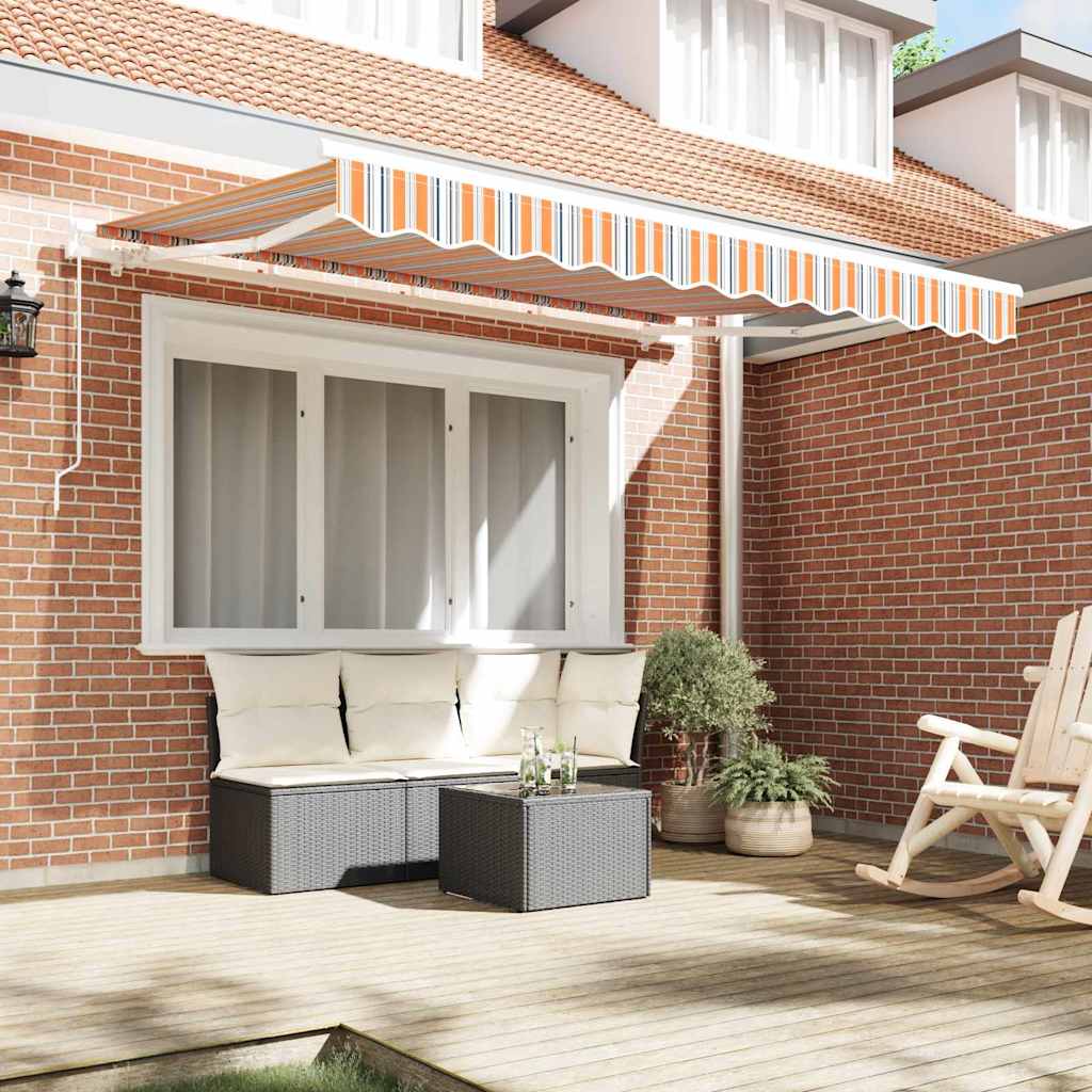 Retractable Awning Manual Multicolour Stripe 250 x 200 cm