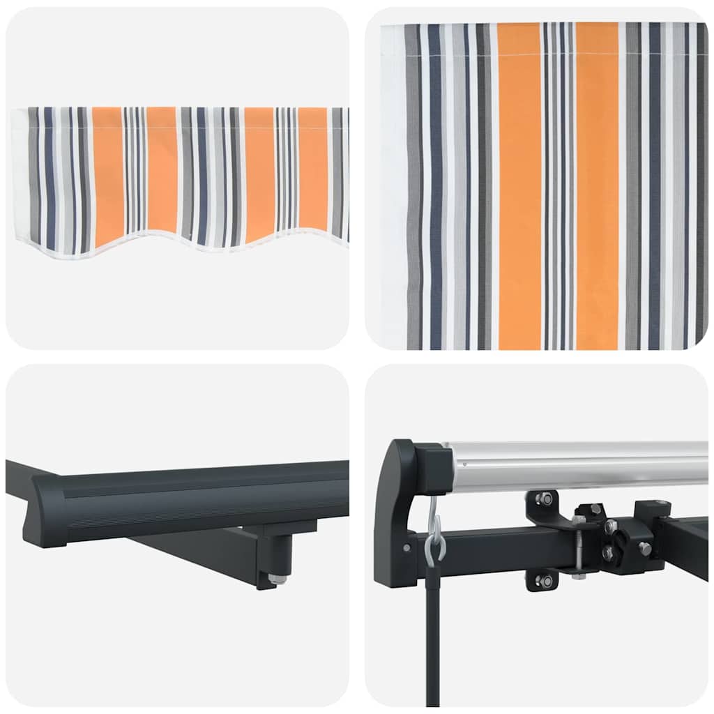 Retractable Awning Manual Multicolour Stripe 250 x 200 cm