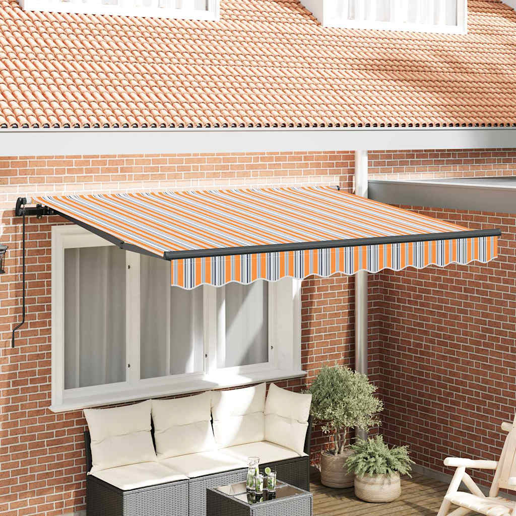 Retractable Awning Manual Multicolour Stripe 250 x 200 cm