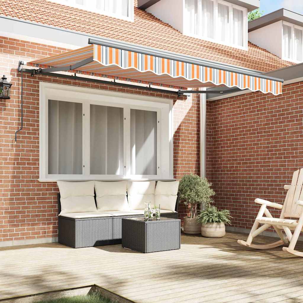 Retractable Awning Manual Multicolour Stripe 250 x 200 cm