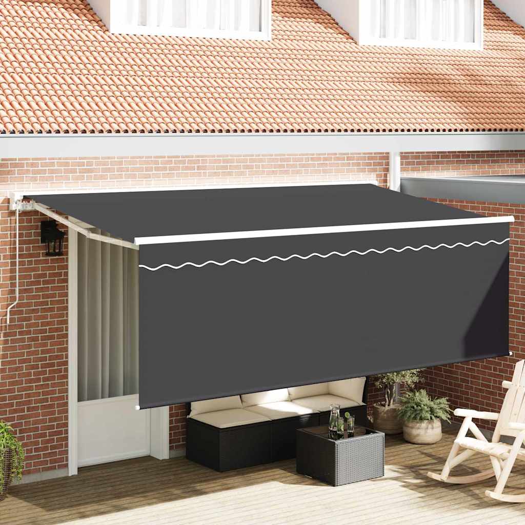 Retractable Awning Cream 350 x 200 cm Polyester and Aluminium