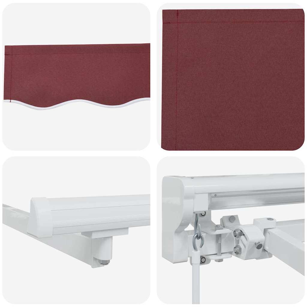 Retractable Awning Manual Burgundy 350x200 cm Fabric