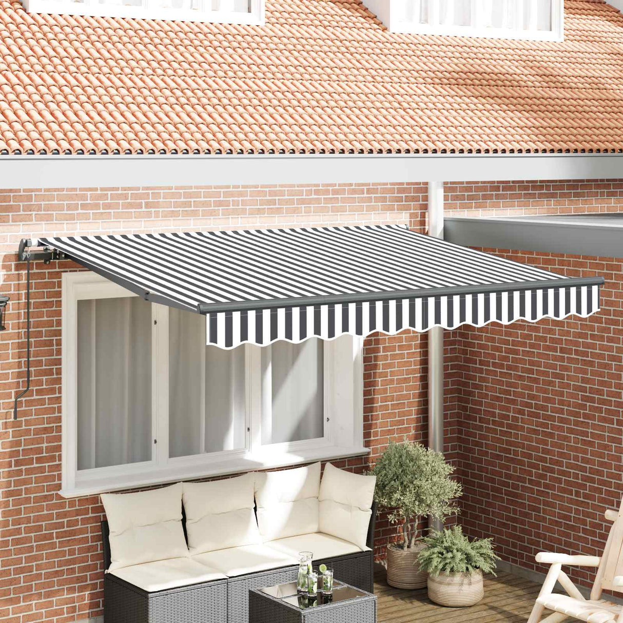 Retractable Awning Manual Anthracite 350 x 200 cm Fabric