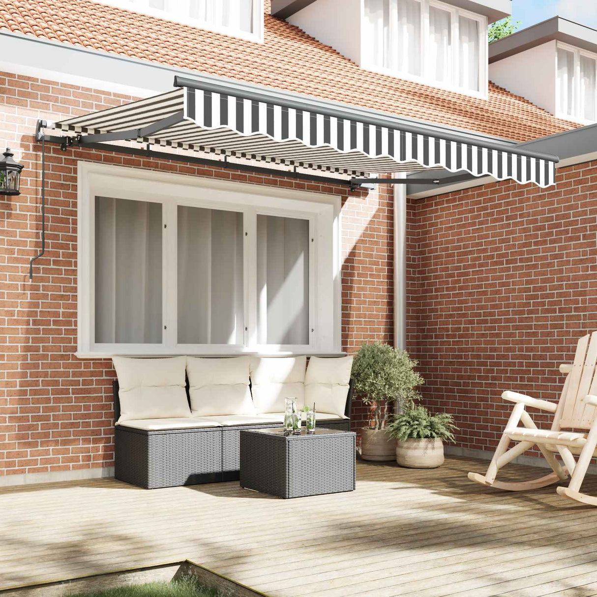 Retractable Awning Manual Anthracite 350 x 200 cm Fabric