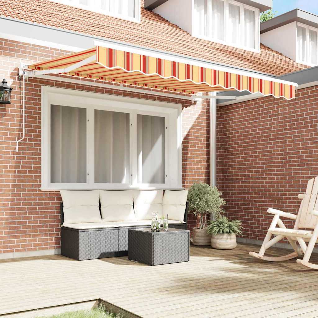 Retractable Awning Multicolour Stripe 350x200 cm Fabric