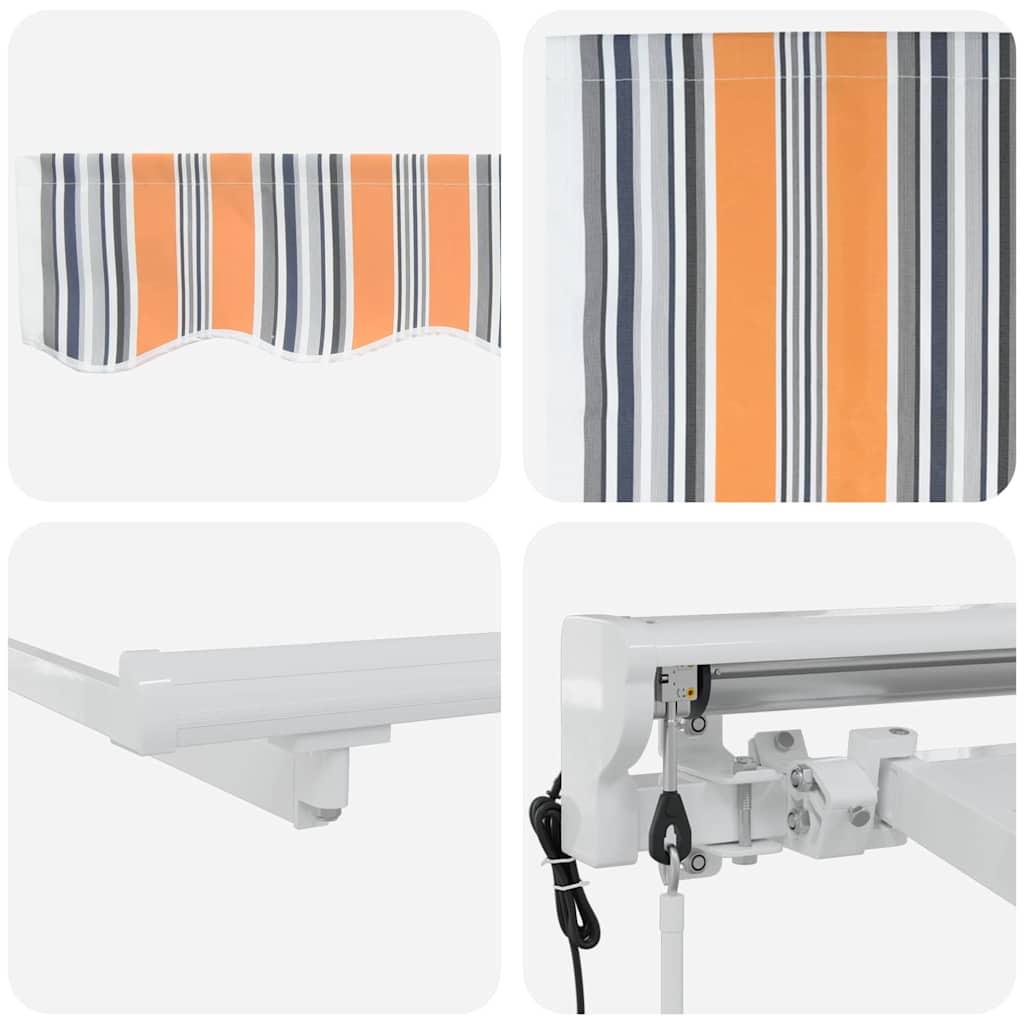 Retractable Awning Multicolour Stripe 350x200 cm Fabric