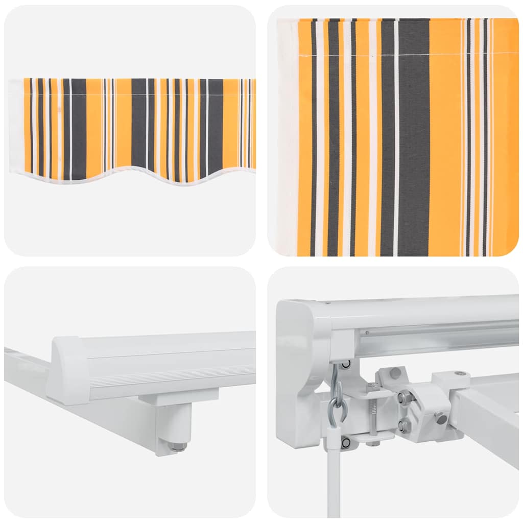 Retractable Awning Manual Multicolour Stripe 350x200 cm Fabric