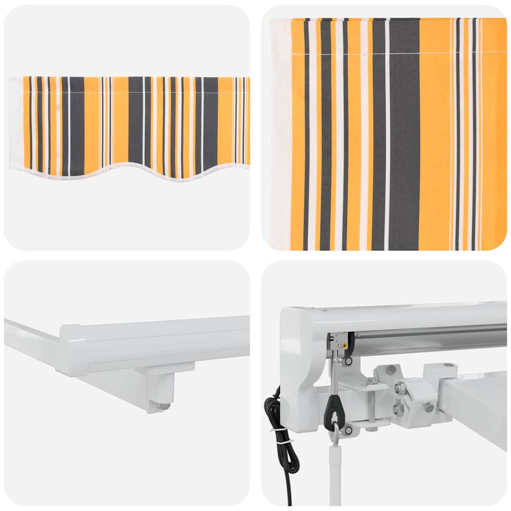 Retractable Awning Multicolour Stripe 350x200 cm Fabric