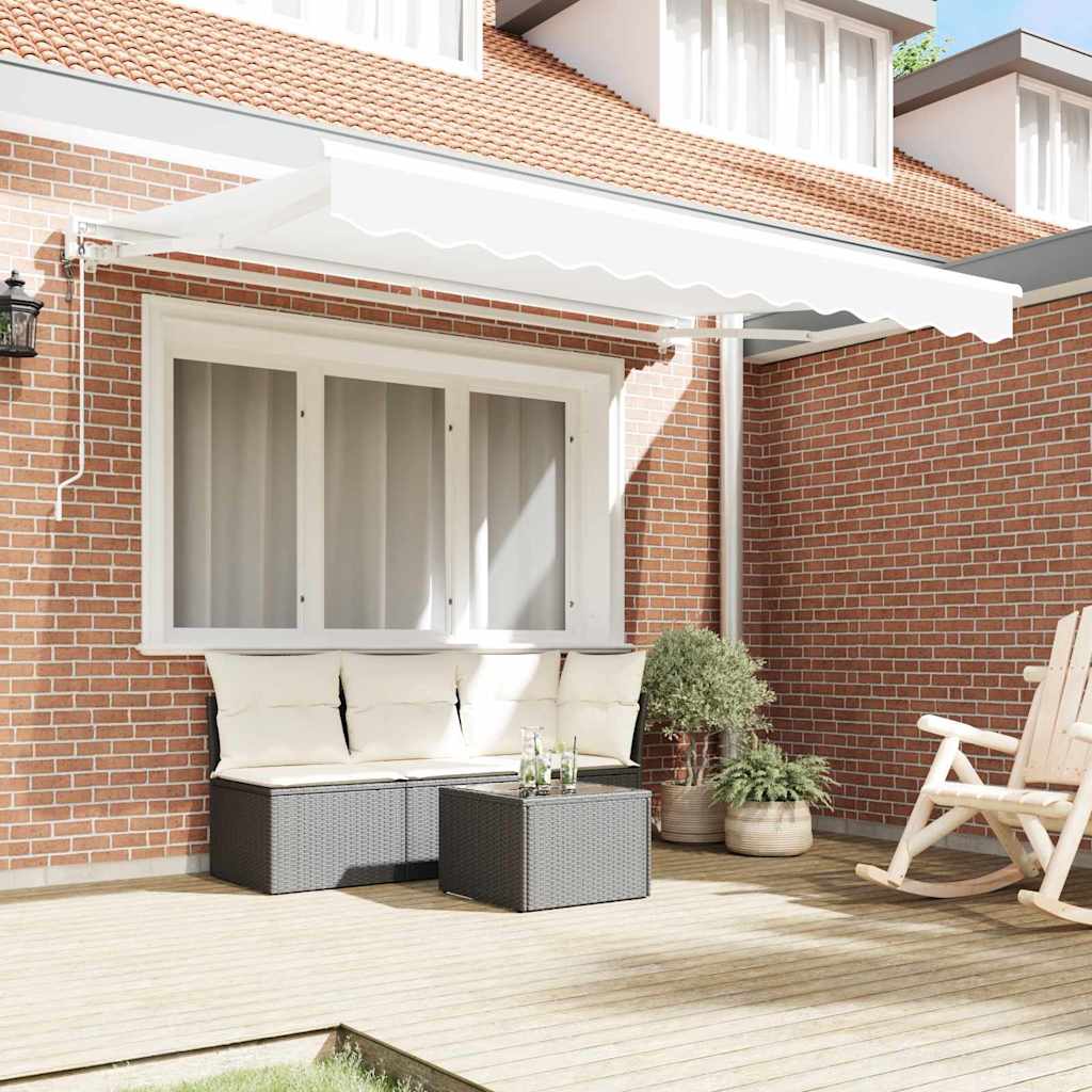 Retractable Awning White 350x200 cm Fabric