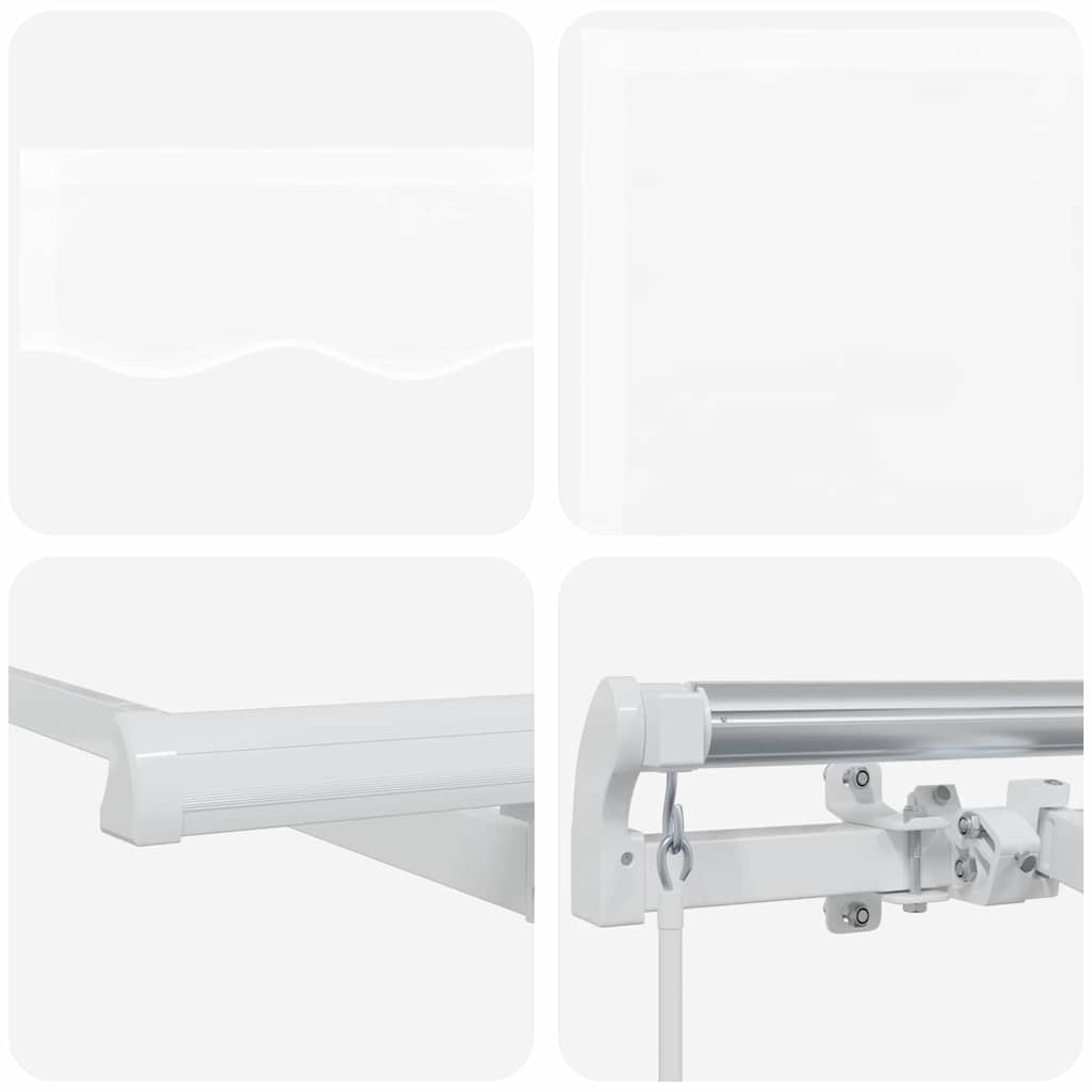 Retractable Awning White 350 x 200 cm Polyester and Aluminium