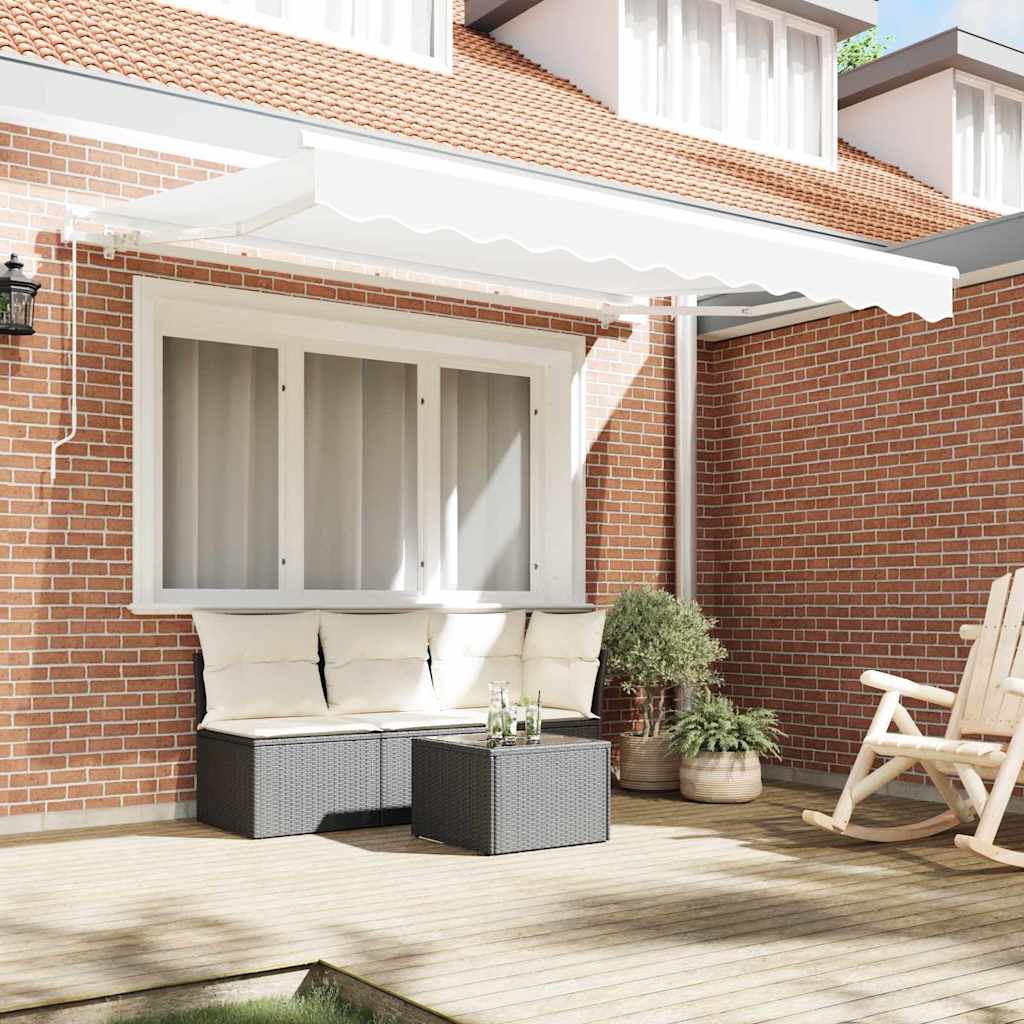 Retractable Awning White 350 x 200 cm Polyester and Aluminium