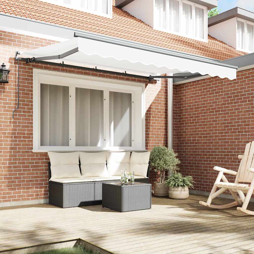 Retractable Awning White 350 x 200 cm Polyester and Aluminium
