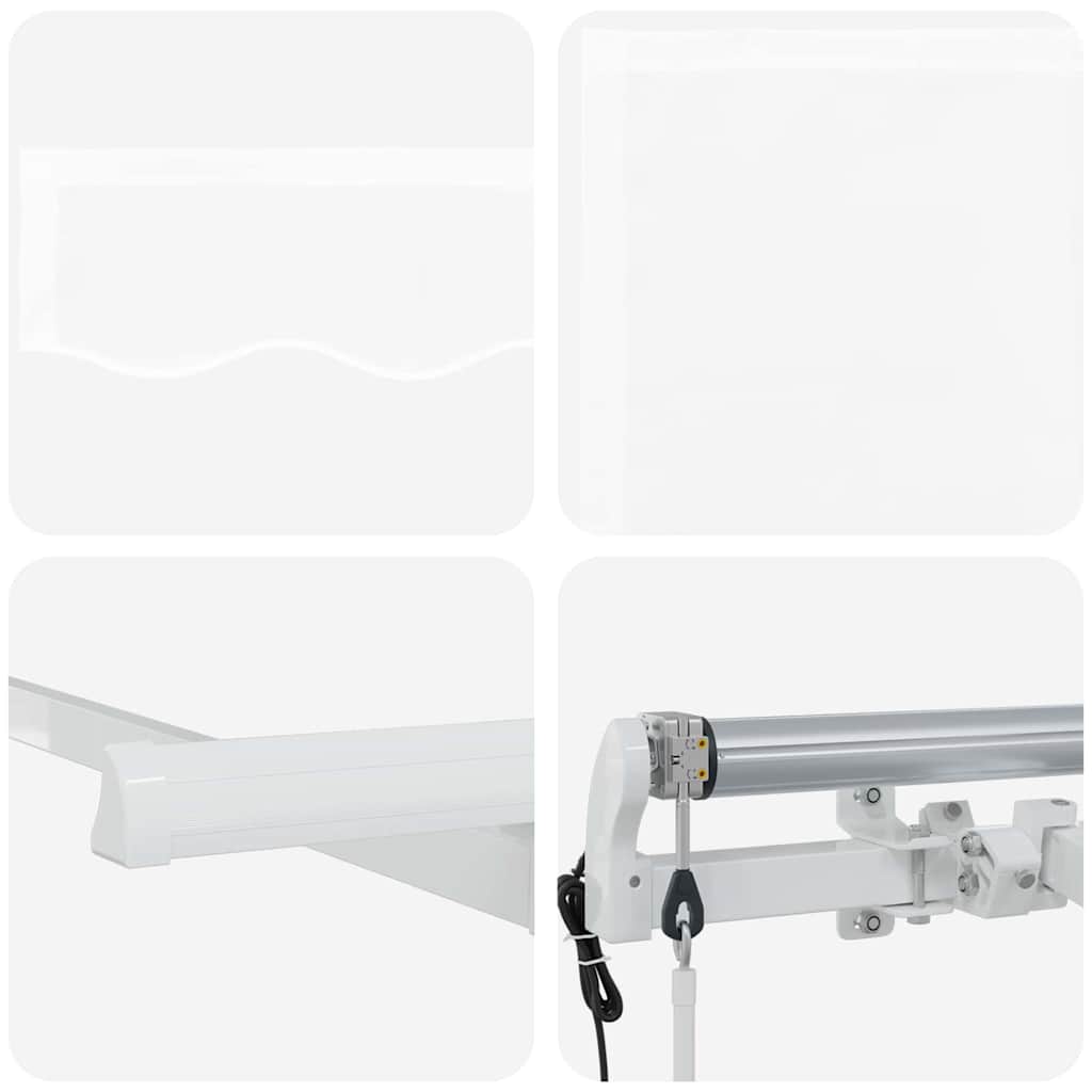 Retractable Awning White 350 x 200 cm Polyester and Aluminium