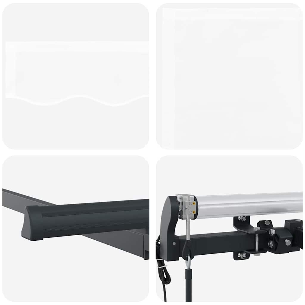 Retractable Awning White 350 x 200 cm Polyester and Aluminium