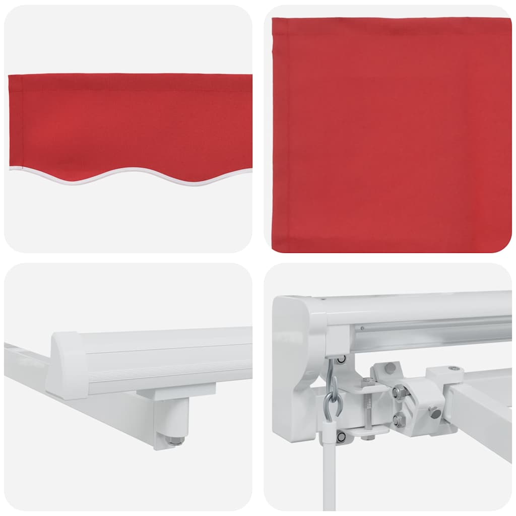 Retractable Awning Manual Red 350x200 cm Fabric