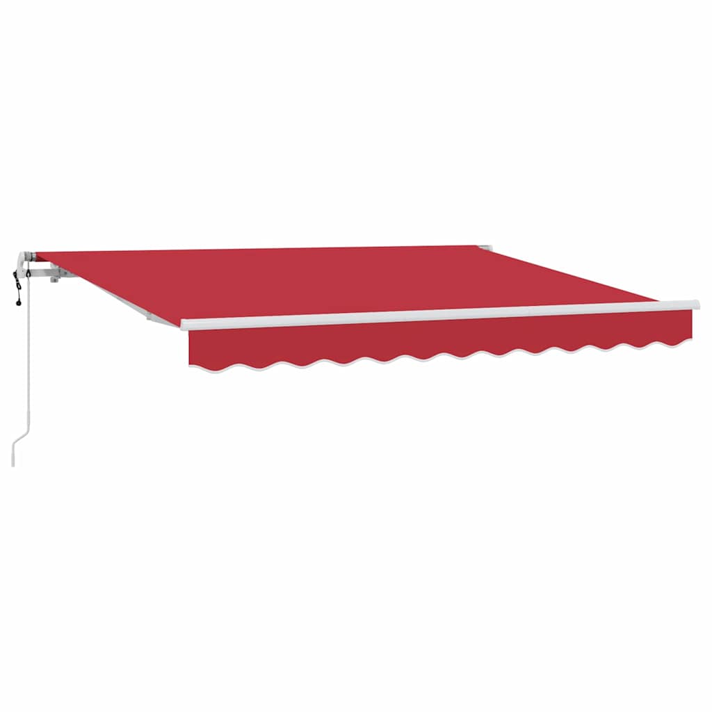 Retractable Awning Red 350 x 200 cm Polyester and Aluminium