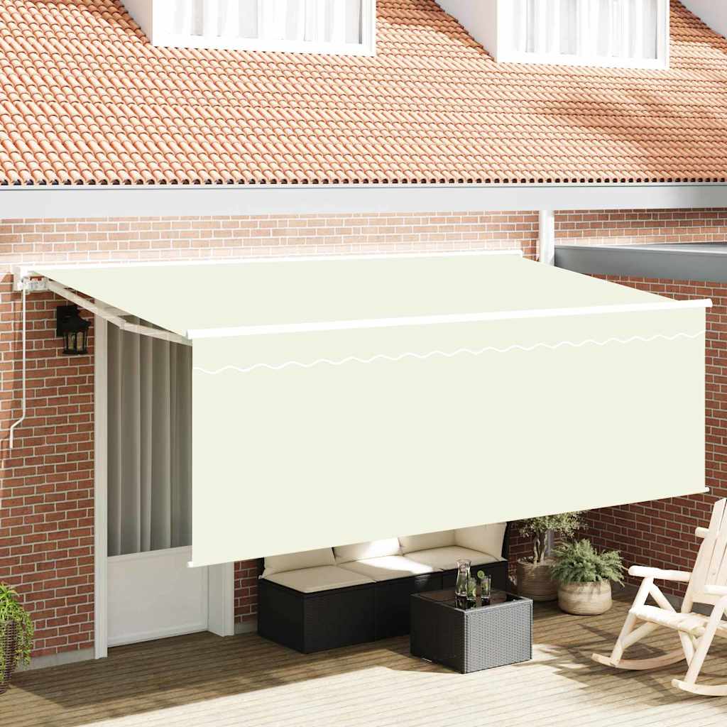 Retractable Awning Cream 400 x 200 cm Polyester and Aluminium