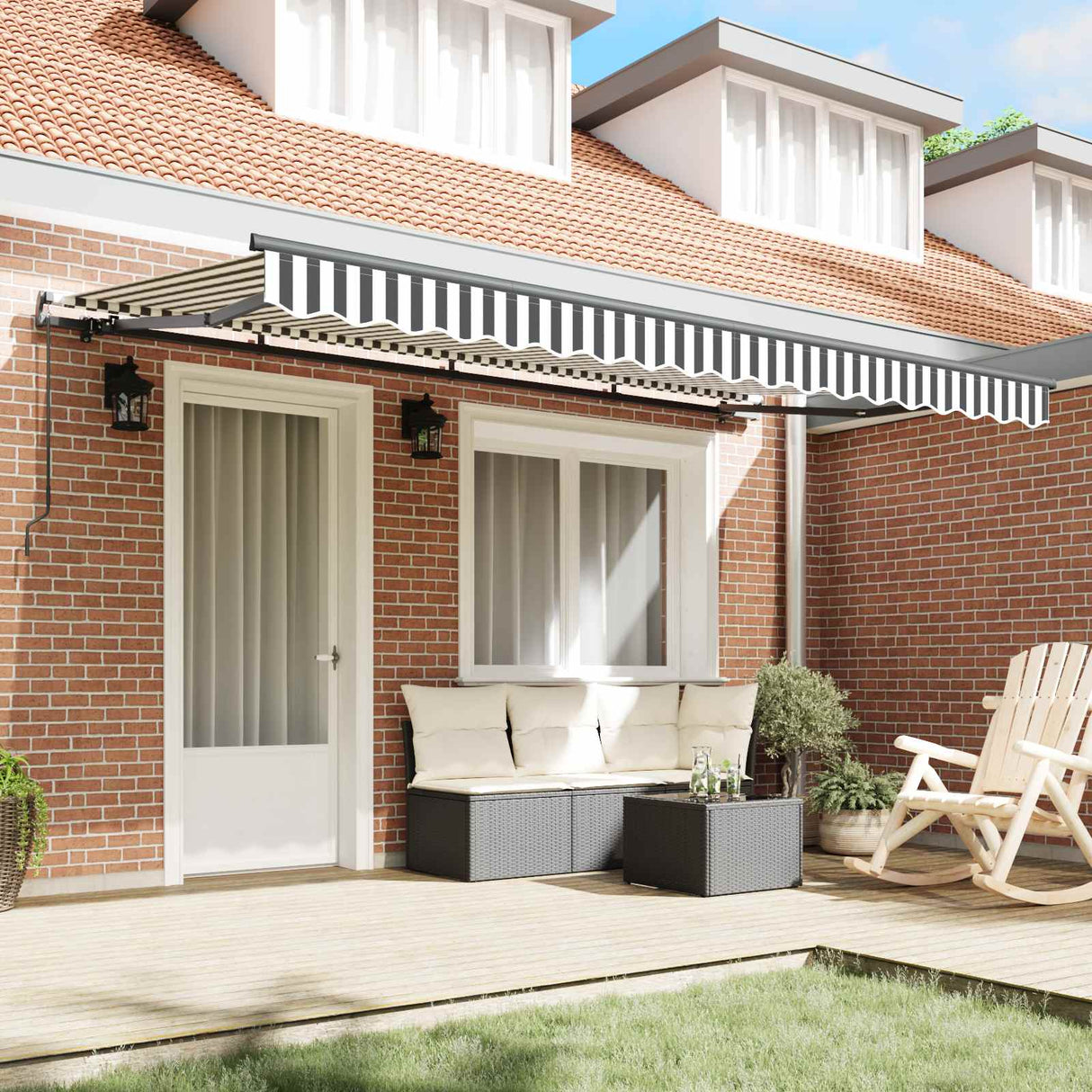 Retractable Awning Manual Anthracite 400 x 200 cm Fabric