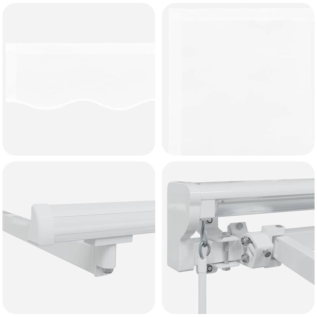 Retractable Awning White 400 x 200 cm Polyester and Metal