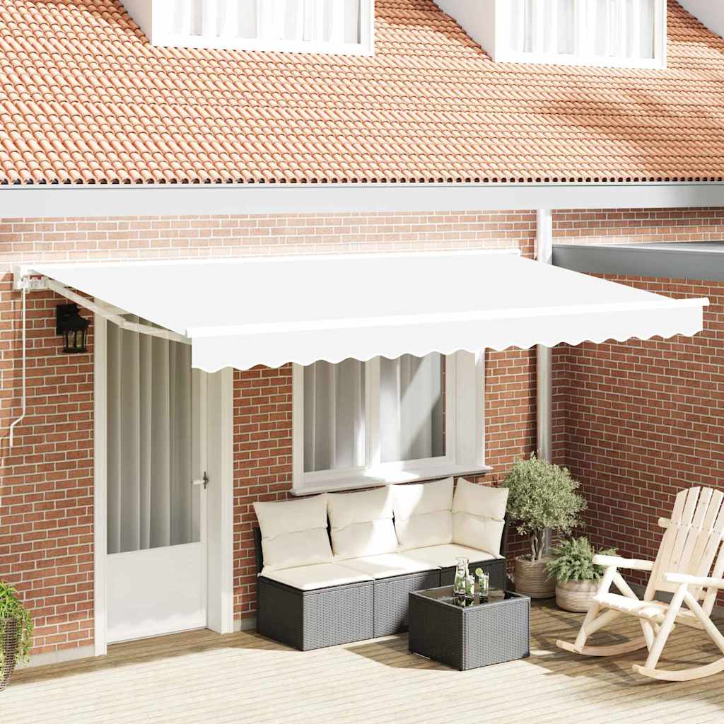 Retractable Awning Manual White 400x200 cm Fabric