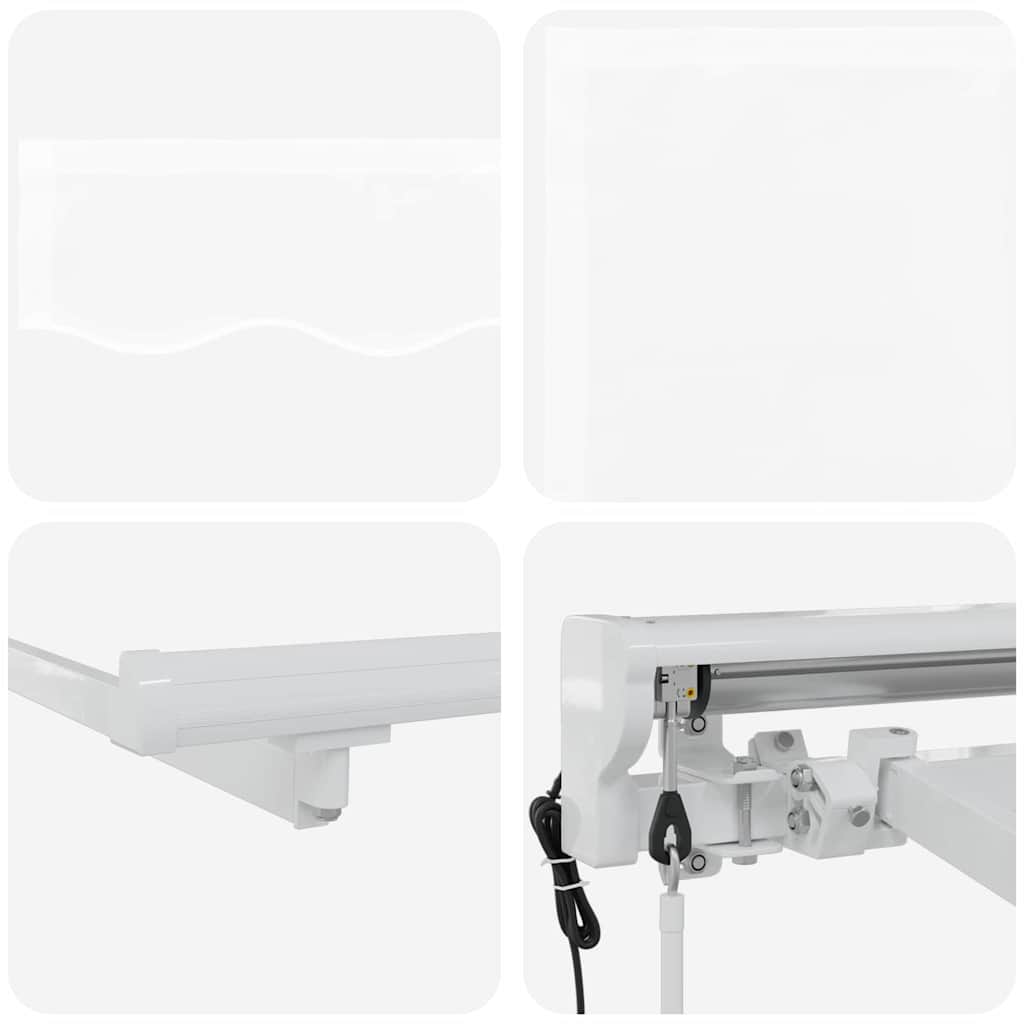 Retractable Awning White 400 x 200 cm Polyester and Metal