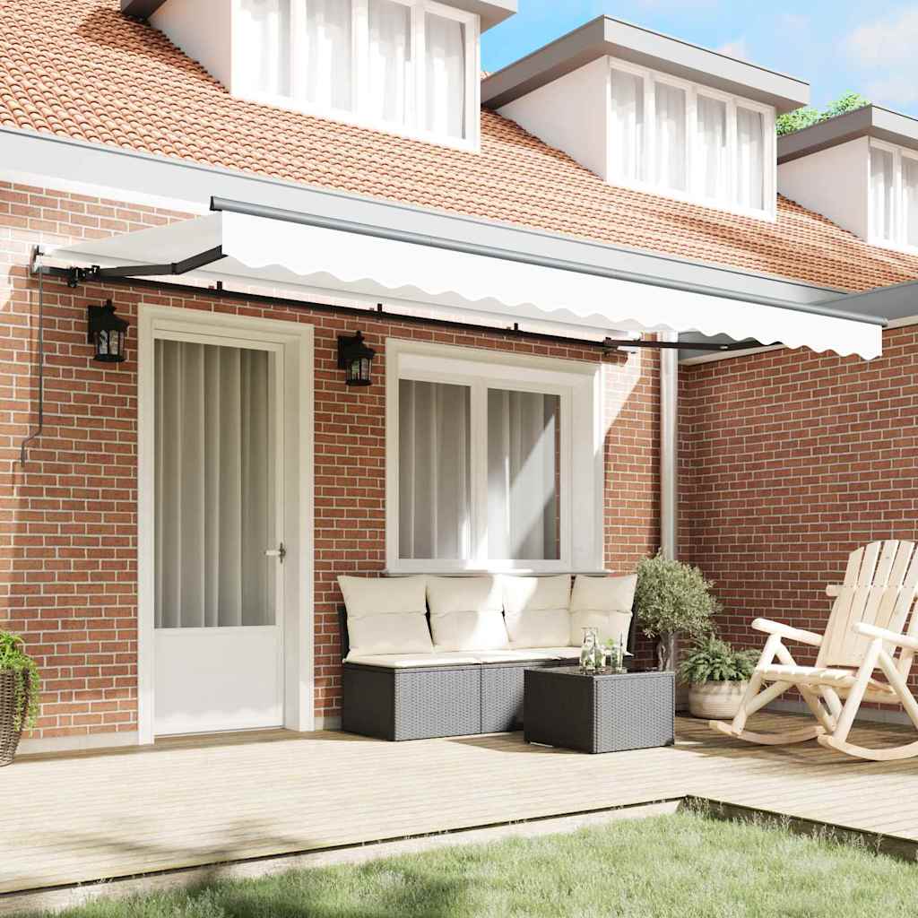 Retractable Awning White 400 x 200 cm Fabric