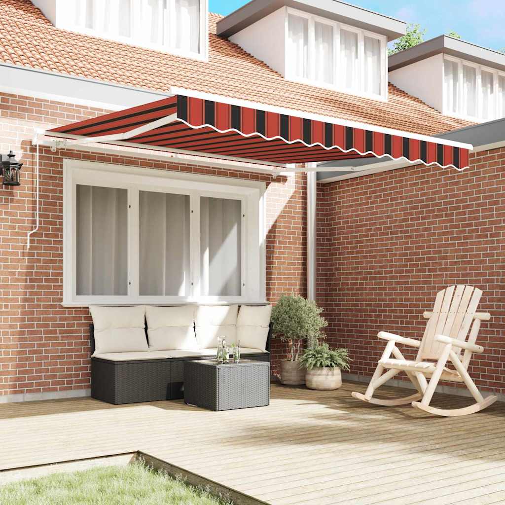 Retractable Awning Retractable Orange and Brown 300 x 250 cm